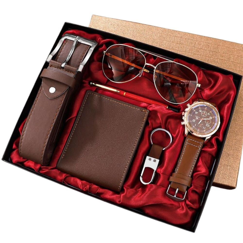 carteira oculos relógio caneta chaveiro e cinto moda for men