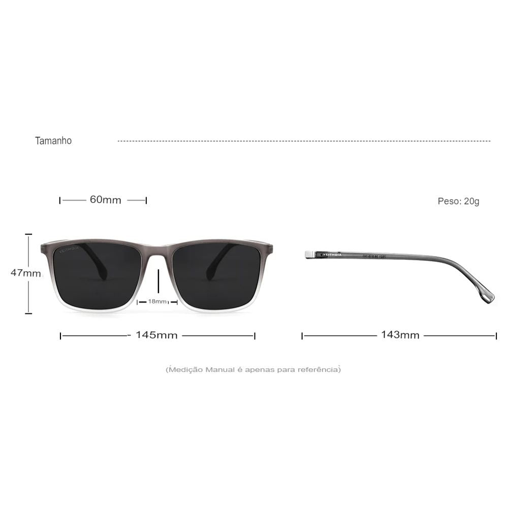 Óculos de Sol Retrô Unissex Lentes Polarizadas | Moda For Men