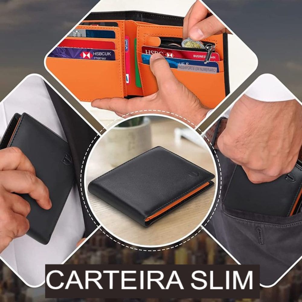 Carteira em Couro Sintético Slin