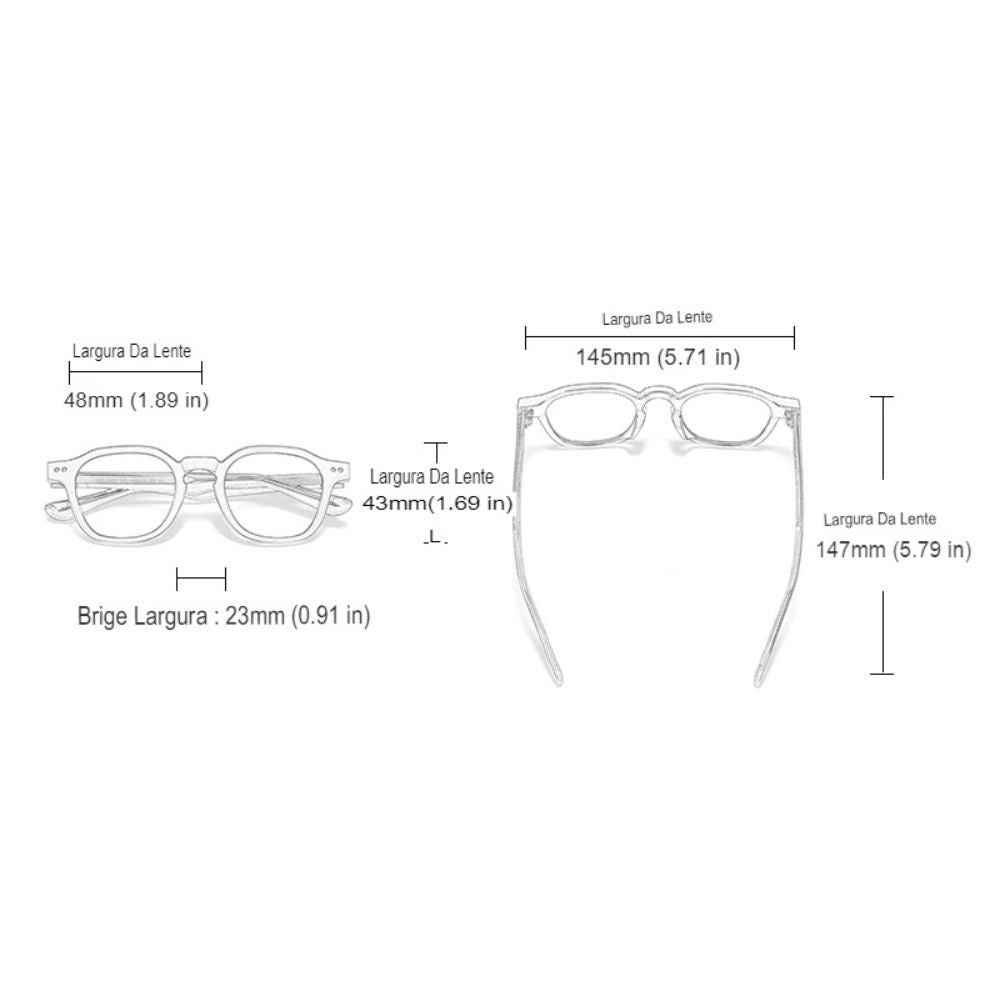 Óculos Unissex Armação Redonda Moderna GCV | Moda For Men